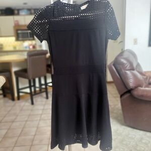 MICHAEL Michael Kors Black Eyelet Midi Dress
